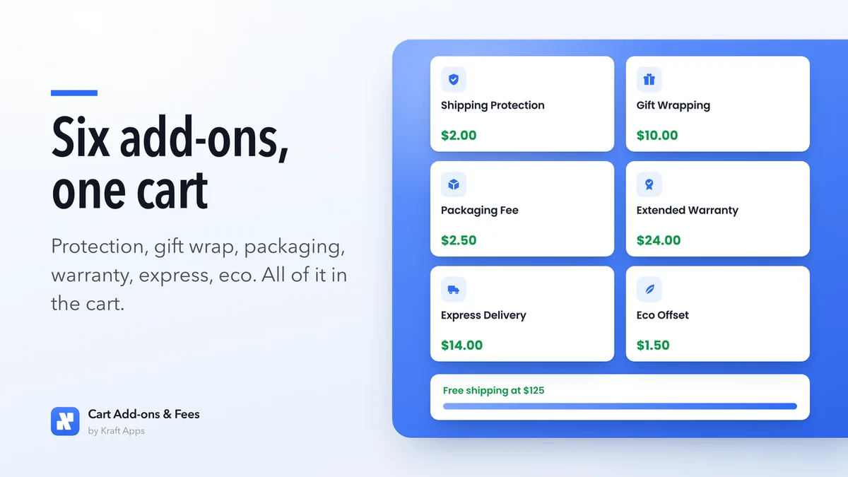 Main image of the Kraft: Cart Add-ons & Fees listing, 1600 by 900