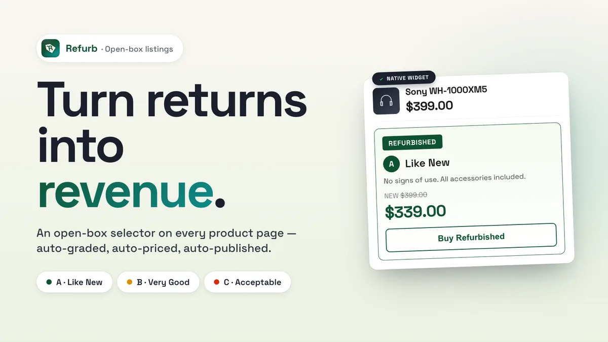 Main image of the Refurb: Resell Open-box Stock listing, 1600 by 900