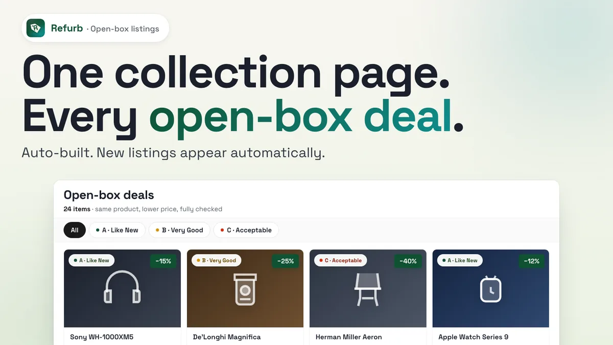 Screenshot 3 of the Refurb: Resell Open-box Stock listing, 1600 by 900